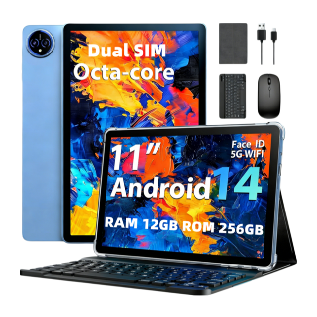 11inch Dual SIM Tablet Android 14 MTK6769 Octacore Processor 12G+256GB 1920X1200FHD 7000MAH 2 in 1 Keyboard Laptop Game Tablet