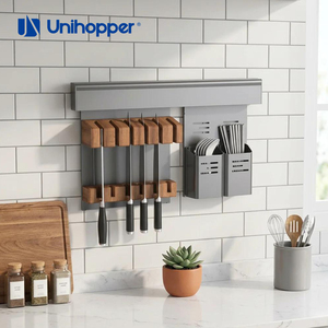 UNIHOPPER - Portacuchillos Magnético Multifuncional de Madera Maciza de Fresno con Soporte para Utensilios, Organizador de <span class=keywords><strong>Cocina</strong></span> - Product Image 1