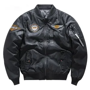 Men high quality winter embroidered jacket custom bomber double-side jacket reversible garment