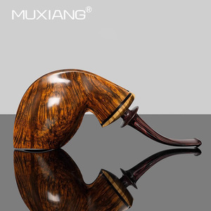 MUXIANG Handmade Wooden Tobacco Pipe Free Type Solid Wood Men's Smoking Accessory - Product Image 2