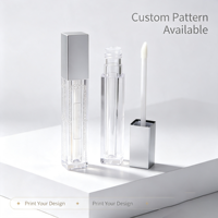 Contenants transparents personnalisés pour gloss à lèvres avec bouchon à vis en PET, emballage cosmétique à estampage à chaud, tubes vides