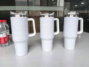 40oz Double Walled Best Value Thermos Water <b>Bottle</b> Gifts White Blank Sublimation Insulated Travel Mug Tumbler with Lid and Straw - Product Image 2