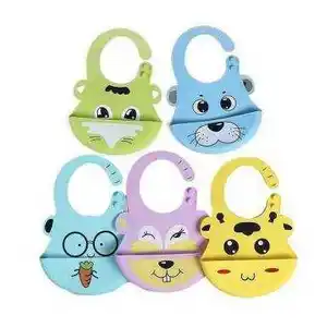 Low Price Wholesale Soft Edible Silicone Soft Waterproof Silicone Baby Bib For Baby Feeding Dripping Bibs