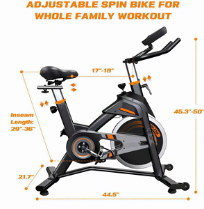 Vélo de spinning commercial avec frein en feutre de laine, écran LCD, pour cardio-training et <span class=keywords><strong>musculation</strong></span> - Product Image 3