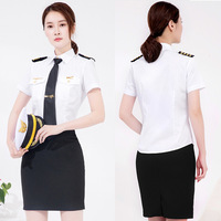 Uniforme d'hôtesse de l'air, costume professionnel, uniforme de compagnie aérienne, ensemble pour femmes, chemise d'hôtesse de l'air, caissière de réception