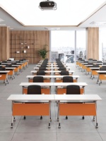 Bureau Pliant Portable à Roulettes, Idéal pour Bureau, Salle de Réunion ou de Formation