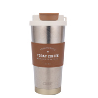 Gobelet de voyage personnalisé en gros de 520 ml en titane à double paroi pour café et eau, bouteille d'eau avec gobelet