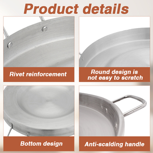 Poêle à frire concave en acier inoxydable poli de qualité commerciale, fabrication directe d'usine Daosheng, pot de cuisson mexicain convexe pour cuisinière - Product Image 4
