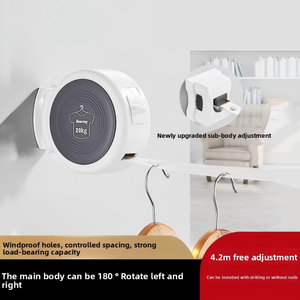 Corde à <span class=keywords><strong>linge</strong></span> rétractable murale sans perçage pour intérieur et extérieur, robuste, avec logo personnalisé du fabricant, vente en gros - Product Image 3
