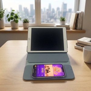 Folio in Pelle per iPad con Ricarica Wireless Qi2 15W, Power Bank 3 in 1 da 5000mAh con Supporto e Porta Penna, Smart Cover Executive - Product Image 4