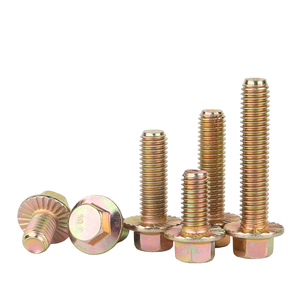 Phụ tùng xe máy màu vàng kẽm lớp phủ răng cưa lục giác HEX mặt bích Bolt và mặt bích Nut M10 din6921 M12 x 1.25 - Product Image 1