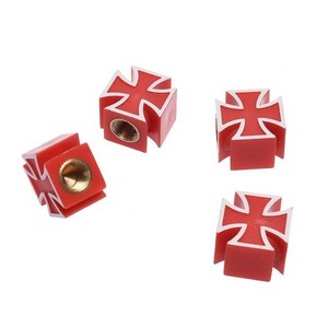 Bouchons de valve de pneu en forme de croix de fer pour voiture, camion, vélo, neufs - Product Image 1