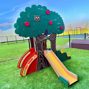 Aire de <span class=keywords><strong>jeux</strong></span> miniature sur le thème de l'arbre pour tout-petits avec toboggan en plastique, <span class=keywords><strong>jeux</strong></span> d'extérieur économiques pour la maternelle, la garderie et les <span class=keywords><strong>jeux</strong></span> de jardin - Product Image 4