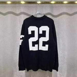 <span class=keywords><strong>Abbigliamento</strong></span> Maschile Cross-Border per Nuova Tendenza di Marca, Logo Jacquard Fronte-Retro, Lettera 22 Unisex, Maglia Casual 100% Cotone - Product Image 4