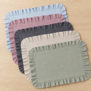 Napperons en coton et lin à volants, style français, personnalisables avec logo, pour avion, vente en gros - Product Image 6