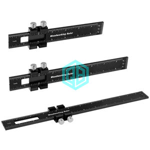 Carré de charpente en aluminium de qualité entrepreneur-carré en T de précision de 0.5mm avec double échelle et butée coulissante pour outils de travail du bois de terrasse/charpente - Product Image 1