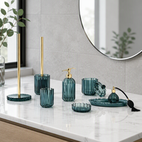 Accessoires de salle de bain en verre de haute qualité, ensemble d'accessoires de salle de bain en verre pour la décoration de la maison