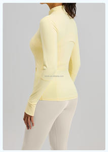 ชุดโยคะแบบซิปครึ่งตัวขนาดใหญ่พิเศษ 2 ชิ้น พร้อมเสื้อแจ็คเก็ตออกกำลังกายไร้ตะเข็บและกางเกงเลกกิ้งสำหรับผู้หญิง - Product Image 3