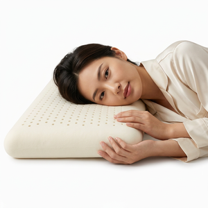 Minimalist Contour <b>Neck</b> <b>Pillow</b> White Solid Color Breathable Hypoallergenic Eco-Friendly Cooling 100% Latex Modern Design Bed - Product Image 4