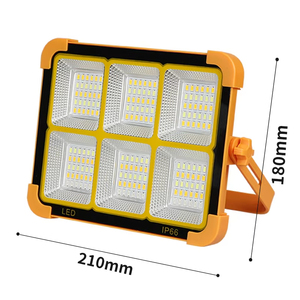 Projecteur LED <span class=keywords><strong>4</strong></span> grilles d'urgence pour l'extérieur, <span class=keywords><strong>camping</strong></span>, lampe à panneau solaire rechargeable avec poignée portable <span class=keywords><strong>et</strong></span> aimant - Product Image 5