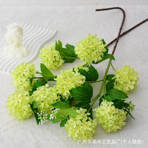 Fleur d'hortensia artificielle Laixing en soie verte à longue tige pour décoration de mariage et de maison, style moderne - Product Image 4