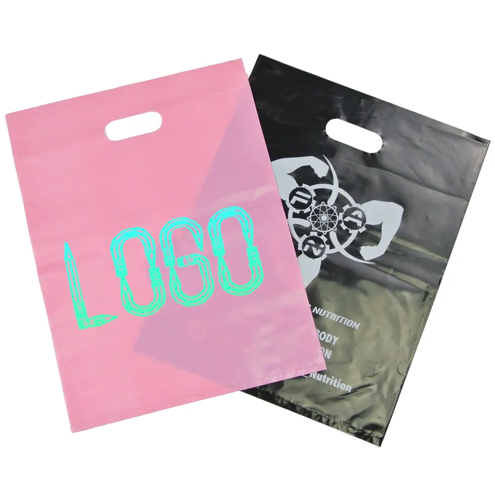 Eco Friendly Die Cut Packaging Bag Custom Logo Shopping Plastic Clothing Bag