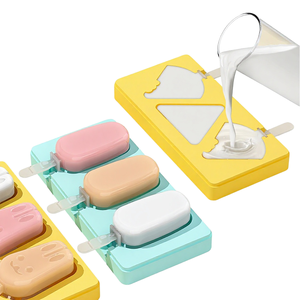 แม่พิมพ์ทำไอศกรีมซิลิโคนแบบ DIY ปลอดสาร BPA พร้อมฝาปิด ขนาดเล็ก ลายการ์ตูน - Product Image 1