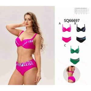 HDJ Plus Size One Piece Swimsuit <b>Tummy</b> <b>Control</b> Push Up Plunge Neck High Waist Print Swimwear Women sq66697 - Product Image 1