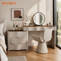 Commode coiffeuse haut de gamme en contreplaqué peint, entièrement assemblée et extensible pour chambre à coucher