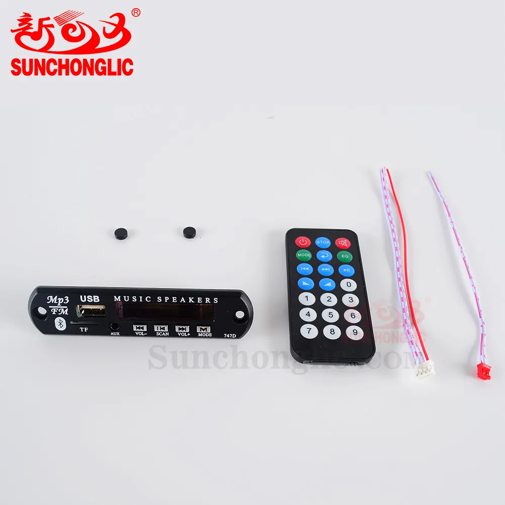 Sunchonglic support USB TF FM 12V mp3 decoder board with blue teeth module and screen