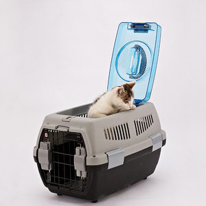 Cage de transport pour animaux de compagnie, en plastique, pour chats et chiens, transport aérien, coque rigide portable avec bol ZH-0100 - Product Image 2