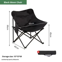 High Back Moon Chair Einziehbare Rückenlehne Lampen fassung-Hochleistungs-faltbare Freizeit bank für Parks Angeln Picknicks Road Trips