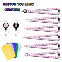 Cordons de cou imprimés fleuris rose et violet, personnalisables par sublimation en polyester, avec porte-badge rétractable, vente en gros pour événements