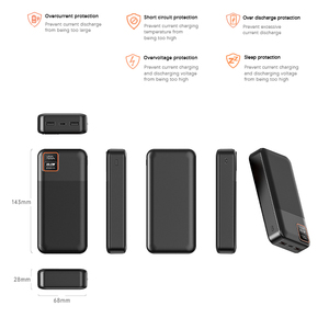 Новый недорогой портативный внешний аккумулятор большой емкости 30000 мАч Макс PD 22,5 Вт Быстрая зарядка <span class=keywords><strong>Power</strong></span> Bank встроенный шнур - Product Image 5