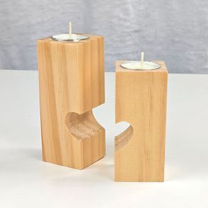 Portavelas de Madera con Forma de Corazón para Decoración del Hogar, Sublimable, 12*4.5*4.5 cm - Product Image 3
