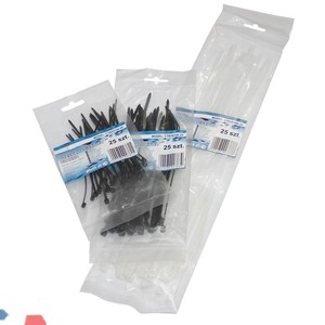 Cavo di fissaggio bianco, 100 unità, per l'organizzazione e il fissaggio di cavi e oggetti in casa e in ufficio. - Product Image 1