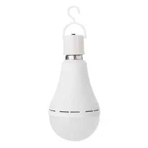 Bombilla de emergencia Led para acampada, Bombilla recargable portátil con gancho y batería automática para exteriores