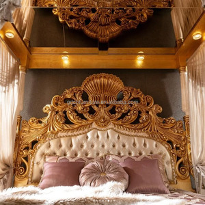 Letto a Baldacchino <span class=keywords><strong>in</strong></span> <span class=keywords><strong>Legno</strong></span> <span class=keywords><strong>Massello</strong></span> Personalizzabile con Set di Tessuti, Stile Europeo di Lusso Francese per Casa e Villa - Product Image 2