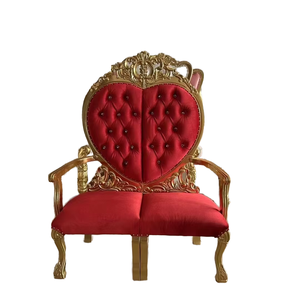 Furnitur acara mewah kursi takhta raja ganda berbentuk hati Sofa tempat duduk santai pengantin pria kulit sintetis ruang keluarga pernikahan - Product Image 4