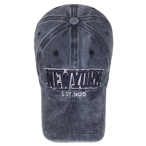 Unisex <b>Baseball</b> <b>Cap</b> Denim Cotton Sun Protection Hat New York Embroidered Vintage Style - Product Image 4