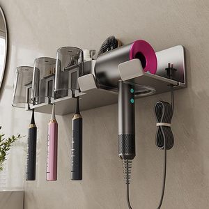 Metal <b>Wall</b>-Mounted <b>Toothbrush</b> <b>Holder</b>-Single Tier-No Drilling/Pressing Required-Integrated Storage-Bathroom-Multifunction - Product Image 4