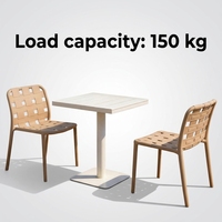 Chaise de salle à manger moderne en polypropylène résistant aux UV et imperméable, chaise en plastique tressé pour extérieur, patio, café, jardin