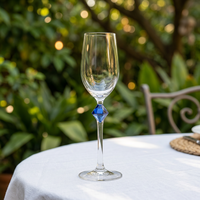 Verre à vin rond bleu classique, fait main, écologique, type gobelet
