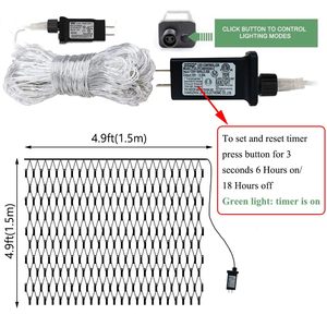 Guirlandes lumineuses LED blanc chaud, connectables, pour extérieur, en forme de filet, pour décorer les arbustes, les pelouses et les jardins. - Product Image 6