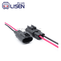 موصل سيارات ذكر أسود ثنائي الاتجاه من سلسلة Econoseal III .187 من TE Connectivity طراز Lisen Plug 176143-2 مع سلك توصيل