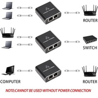 Commutateur Répartiteur Réseau Guanchen 1000 Mbps 1 vers 2 Appareils pour Réseau Domestique ou Professionnel Répartiteur RJ45 pour Câble Cat5/5e/6/7/8