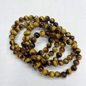 Pulsera de Ojo de Tigre Amarillo de Grado AAA, Cuentas Redondas Semipreciosas al por Mayor, 8mm, 7.5 Pulgadas - Product Image 5
