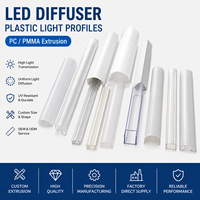 Fabricant de profilés d'éclairage en plastique PC PMMA, diffuseur LED en polycarbonate sur mesure