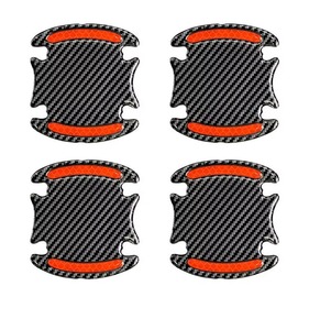 Protector de Manijas de Puerta de Coche Universal, Adhesivos Reflectantes de Fibra de Carbono, Antiarañazos - Product Image 2