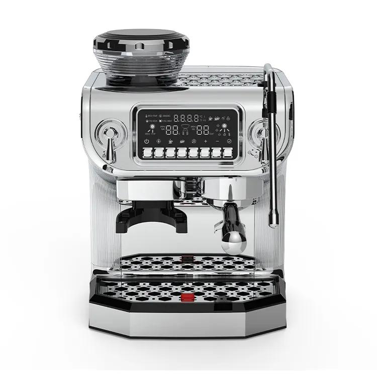 Hotel room stainless steel automatic cappuccino espresso coffee maker machine with milk frother